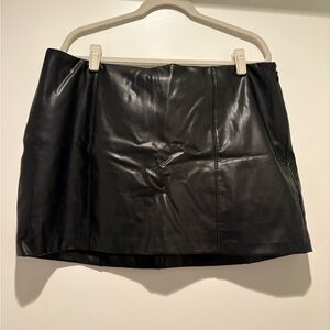 Black Faux Leather Mini Skirt